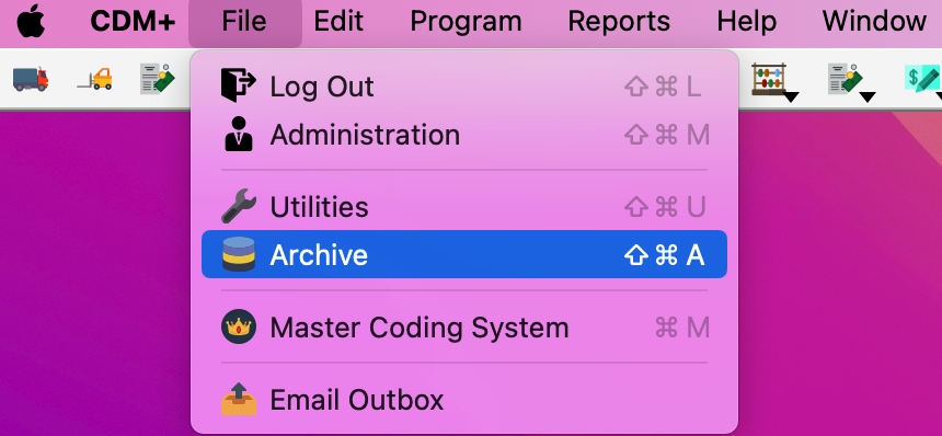 Navigation to Archive Utility window. 