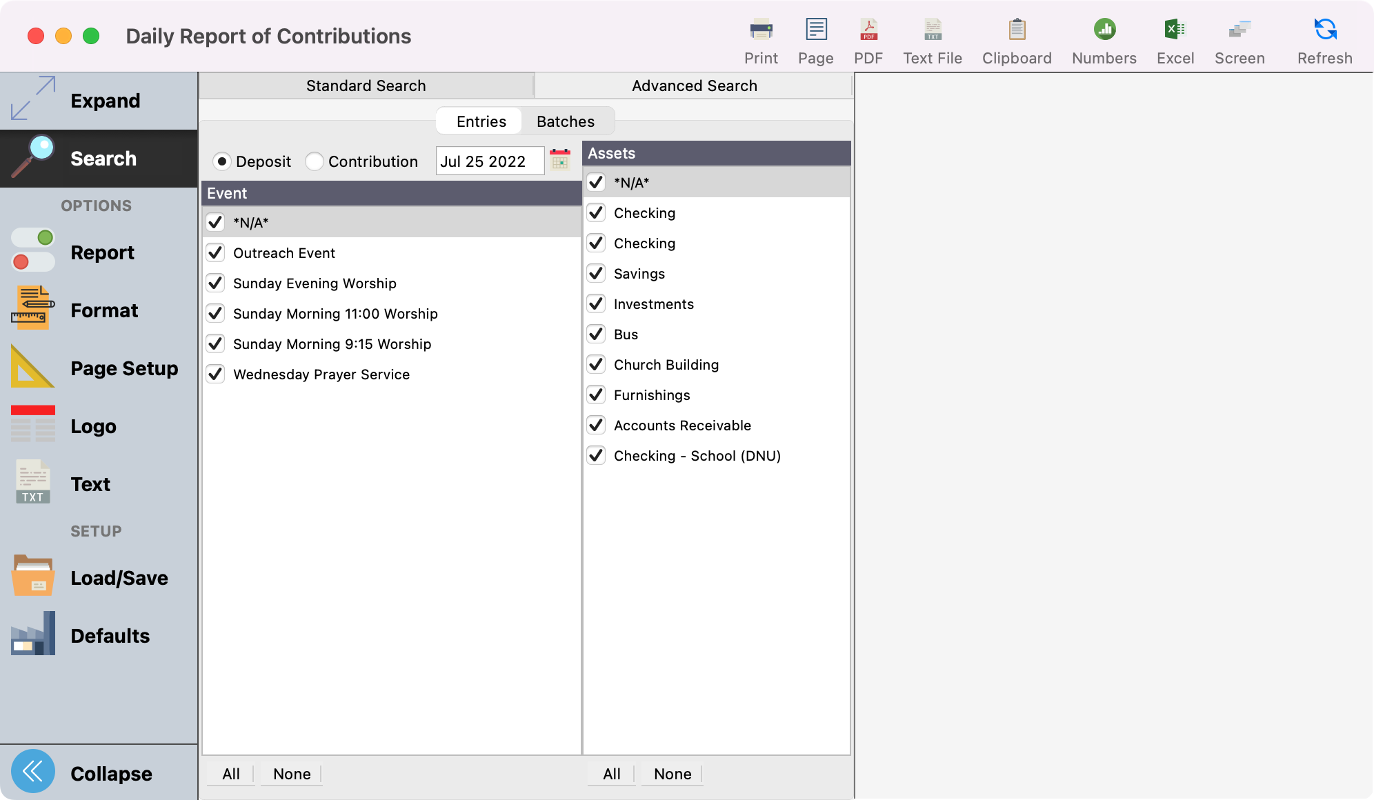 Daily Report of Contribution window.