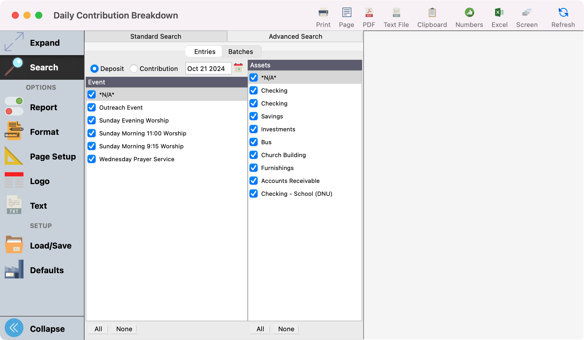 Daily Contribution Breakdown window