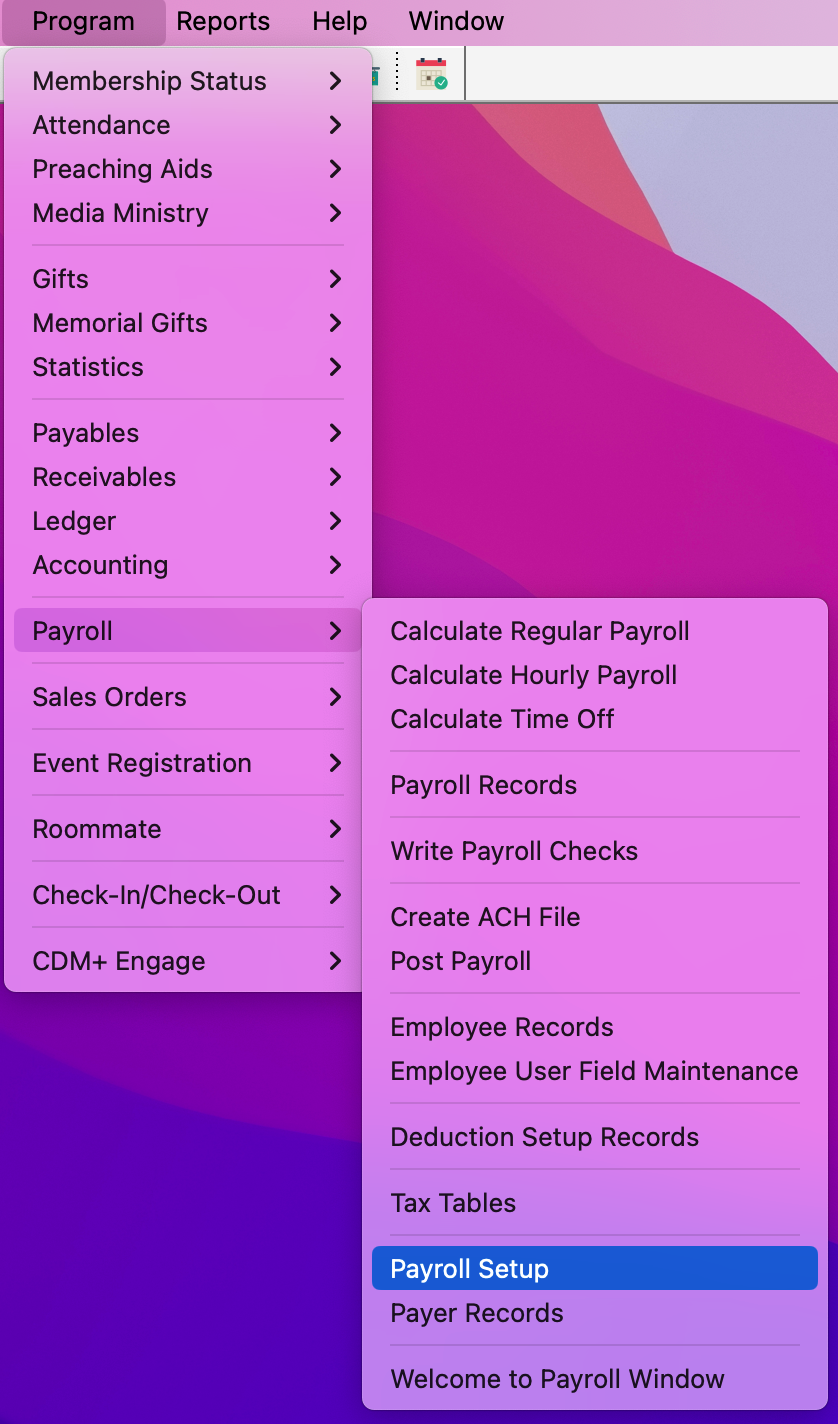 Payroll Settings