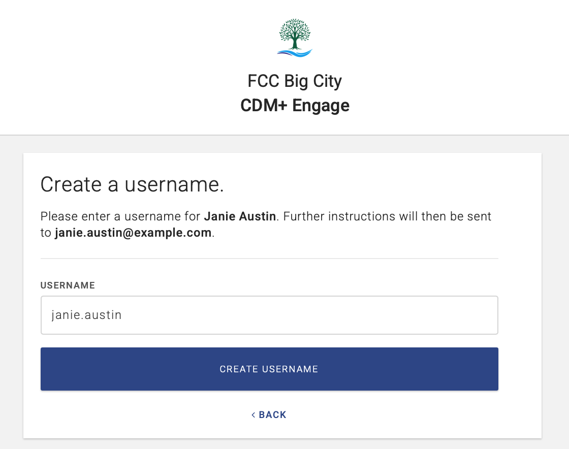 Create a username form.