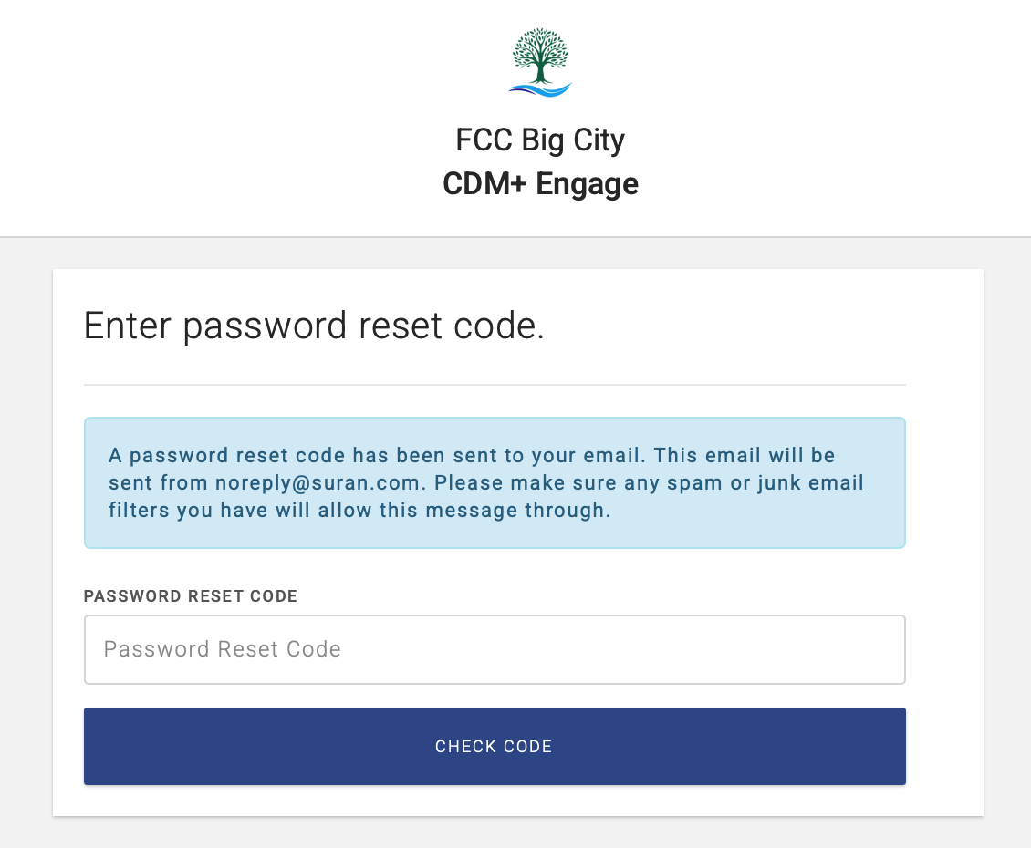 Password reset field. 