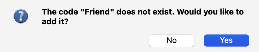 A picture showing the pop-up question.