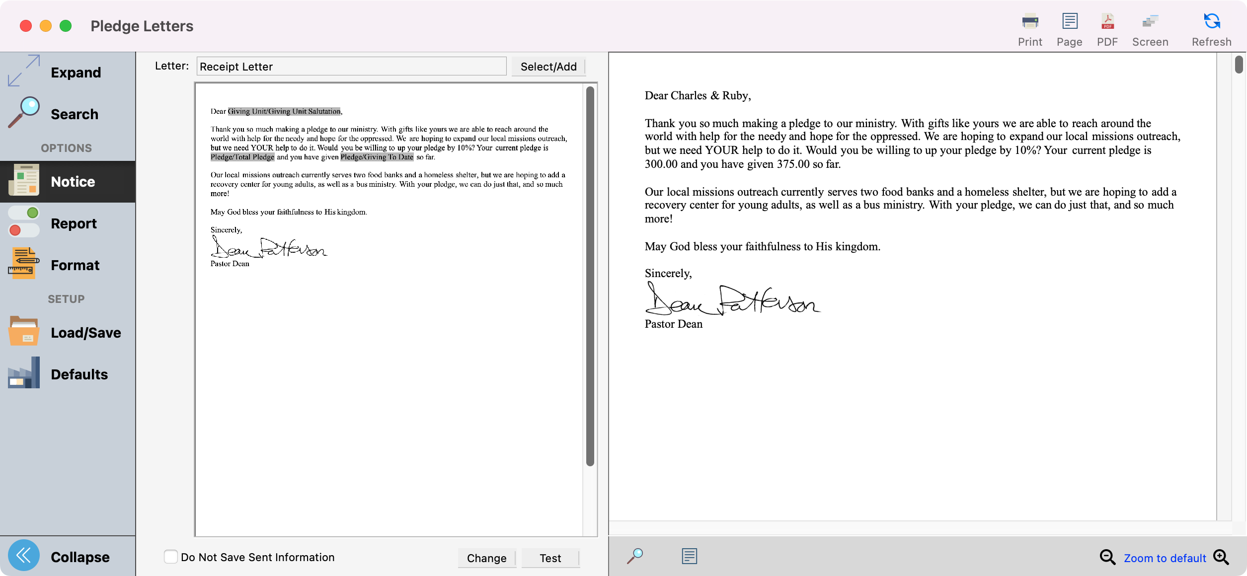 Sample of Pledge Letters