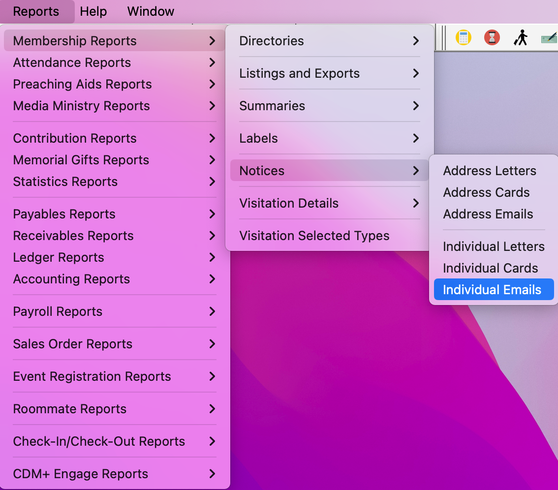Navigation path to Individual Emails.