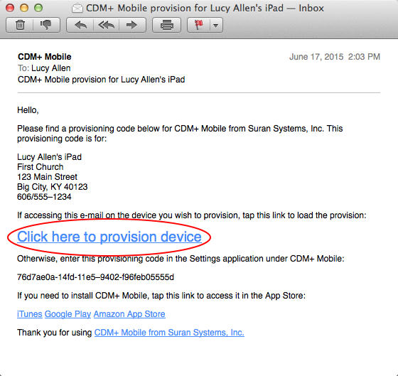 EmailMessageWProvisioningCode.png