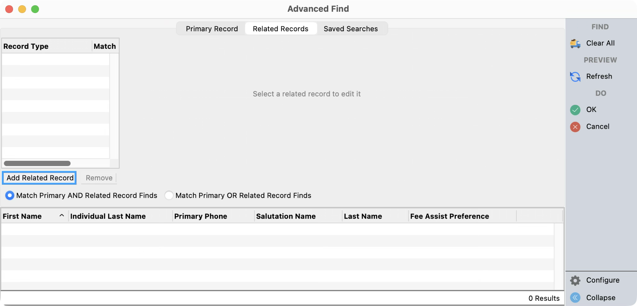 Add Related Record window.