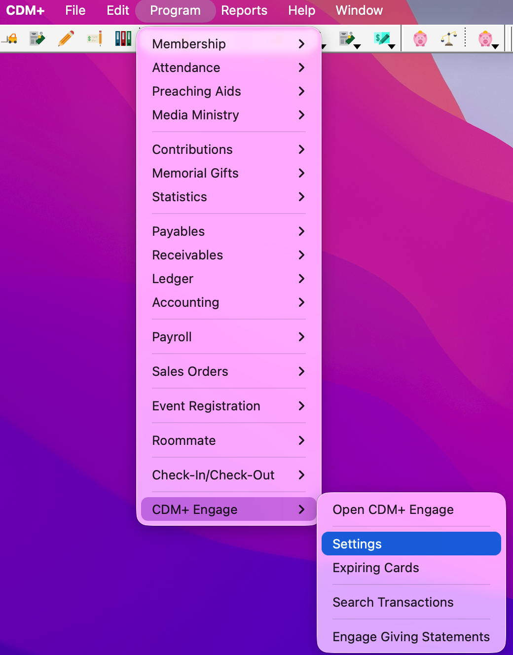 Navigation to Engage Settings.